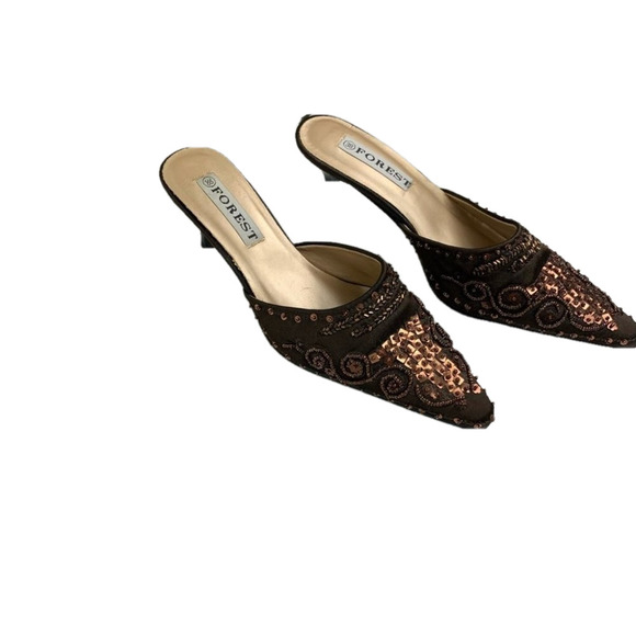 FOREST Brown Beaded slip on size  38 - Picture 1 of 6